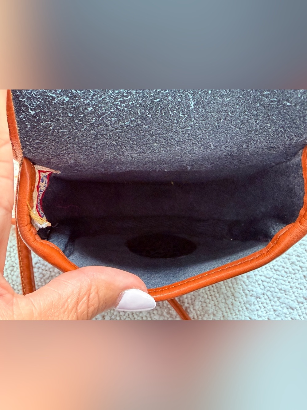 Vintage Dooney & Bourke All Weather Pebbled Leather Crossbody with Brown Trim - Picture 8 of 13